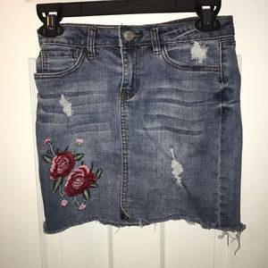 Refuge Tight Flower-Patch Mini Skirt